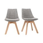 Miliboo - chaises scandinaves en tissu gris et bois clair (lot de 2) matilde
