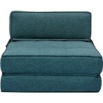 Miliboo - chauffeuse 1 place convertible en tissu bleu canard katy Miliboo - chauffeuse 1 place convertible en tissu bleu canard katy