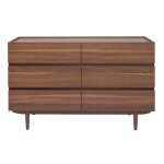 Miliboo - commode finition bois fonc noyer 6 tiroirs l120 cm sanaa