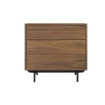 Miliboo - commode vintage en bois fonc� noyer et m�tal noir 3 tiroirs l81 cm manny