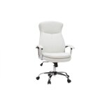 Miliboo - fauteuil de bureau � roulettes design blanc et acier chrom� wall street