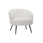 Miliboo - fauteuil design en tissu effet laine boucle blanc cass et mtal noir maggie