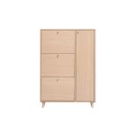 Miliboo - meuble � chaussures finition bois clair ch�ne et m�tal dor� l90 cm silvestre