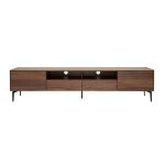 Miliboo - meuble tv design bois foncé noyer et métal noir 2 portes 2 tiroirs l200 cm bliss Miliboo - meuble tv design bois foncé noyer et métal noir 2 portes 2 tiroirs l200 cm bliss