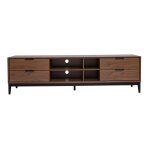 Miliboo - meuble tv vintage finition bois foncé noyer et métal noir avec rangements l180 cm sarto Miliboo - meuble tv vintage finition bois foncé noyer et métal noir avec rangements l180 cm sarto