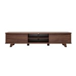 Miliboo - meuble tv vintage bois fonc noyer 2 portes l180 cm fifties