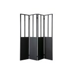 Miliboo - verrire atelier paravent industriel en mtal noir et verre 4 vantaux l160 cm rack