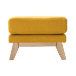 Miliboo - pouf repose - pieds d�houssable scandinave en tissu effet velours jaune moutarde et bois clair ...