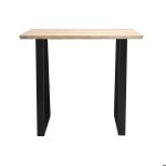 Miliboo - table de bar en bois manguier massif et m�tal noir l120 cm vijay