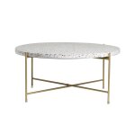 Miliboo - table basse ronde design en terrazzo et m�tal dor� d81 cm mezzo
