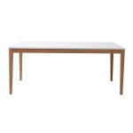 Miliboo - table à manger scandinave extensible blanche pieds bois rectangulaire l180 - 260 cm delah Miliboo - table à manger scandinave extensible blanche pieds bois rectangulaire l180 - 260 cm delah