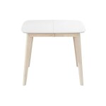 Miliboo - table à manger extensible scandinave carrée blanche et bois l90 - 130 cm leena Miliboo - table à manger extensible scandinave carrée blanche et bois l90 - 130 cm leena