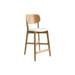 Miliboo - tabouret de bar bois clair ch�ne et blanc h65 cm lucia