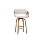 Miliboo - tabouret de bar pivotant blanc et bois clair 65 cm bent