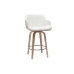 Miliboo - tabouret de bar design pivotant 360� blanc et bois clair h65 cm lucien