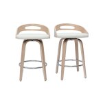 Miliboo - tabourets de bar design bois clair et polyuréthane blanc 65cm pivotant 360° (lot de 2) mano ... Miliboo - tabourets de bar design bois clair et polyuréthane blanc 65cm pivotant 360° (lot de 2) mano ...