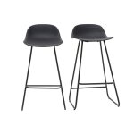 Miliboo - tabourets de bar design noirs h65 cm (lot de 2) ella