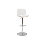 Miliboo - tabouret de bar design r�glable blanc et bois clair panach