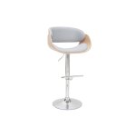 Miliboo - tabouret de bar design r�glable en tissu gris clair et bois clair bent