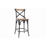 Miliboo - tabouret de bar industriel en bois et m�tal vieilli noir 65 cm jake