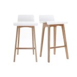 Miliboo - tabourets de bar scandinaves bois clair et blanc h65 cm (lot de 2) baltik
