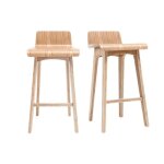 Miliboo - tabourets de bar scandinaves bois clair h65 cm (lot de 2) baltik
