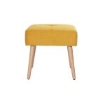 Miliboo - tabouret bas en tissu effet velours texturé jaune moutarde et bois clair massif h46 cm guesta ... Miliboo - tabouret bas en tissu effet velours texturé jaune moutarde et bois clair massif h46 cm guesta ...
