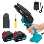 Mini 4 - pouces scies  chane trononneuse sans fil 21v lectriques avec 2batterie3. 0ah + chargeurcompatible ...