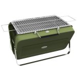 Mini barbecue  charbon - outsunny - portable pliable - avec coque de valise - pour jardin camping - ...