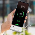 Mini batterie externe chargeur portable 5000mah avec support 2 en 1 power bank rapide usb c pour samsung ...