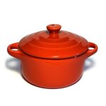 Mini cocotte rouge double poign�e avec couvercle hobby cook