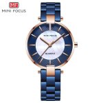 Mini focus montres femme bracelet en acier inoxydable robe imperm�able montre � quartz or rose pour femme ...