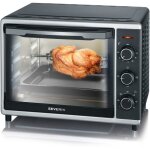 Mini four  chaleur tournante severin to2056 - 30 l - 1600 w - noir et argent