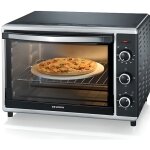 Severin mini - four noir / inox 1800 w - capacit de 42l - chaleur tournante - pierre  pizza