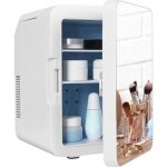Mini frigo avec miroir de courtoisie mini rfrigrateur glaciere pour voiture chambre 10l blanc