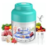 Mini hachoir lectrique  chargement usb petit robot de cuisine avec brosse 250 ml 3 lames tranchantes ...