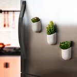 Mini jardini�res - gift republic - b�ton - magn�tiques - 4x4x6 cm - int�rieur