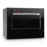 Mini lave vaisselle 6 couverts - klarstein - lave - vaisselle pose libre avec 7 programmes - noir