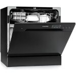 Mini lave vaisselle 8 couverts - klarstein - lave - vaisselle pose libre avec 6 programmes - noir