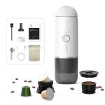 Mini machine  caf portable - joulli - 2 en 1 - chauffage sans fil - usb - 19 bars