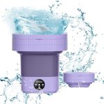 Mini machine � laver pliante - prumya - portable 10l avec essorage - violet