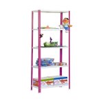 Mini meuble homeclassic - simon rack - 1800x800x300mm - rose - blanc - montage facile - 13. 22kg