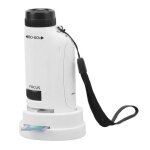 Mini microscope de poche portable vvikizy avec led 60x - 120x pour enfants - blanc - zoom