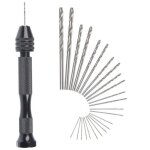 Mini perceuse  main avec 25 micro forets hlicodaux outil rotatif rglable en aluminium pour pyrogravure ...
