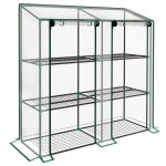 Mini serre de jardin 3 niveaux 2 portes 6 tagres