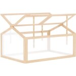 Mini serre de jardin - outsunny - double toit ouvrable - 102l x 71l x 53h cm - polycarbonate - sapin ...