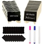 Mini tableau noir wovte 20 packs petits tableaux noirs rectangulaires en bois avec les chevalets - les ...