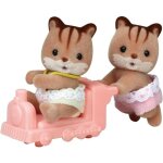 Mini - univers - sylvanian families - jumeaux �cureuil roux - locomotive rose - mixte - 3 ans