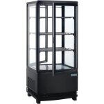 Mini vitrine rfrigre 4 faces vitres  poser noire - 86 l - polar