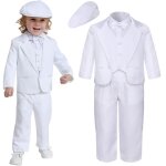 Mintgreen costume bb garon baptme 5pcs vtements mariage anniversaire bndiction blanc